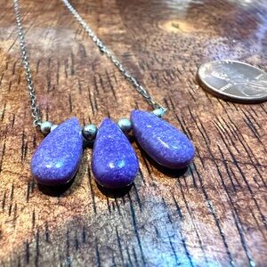 Charoite Teardrop Necklace